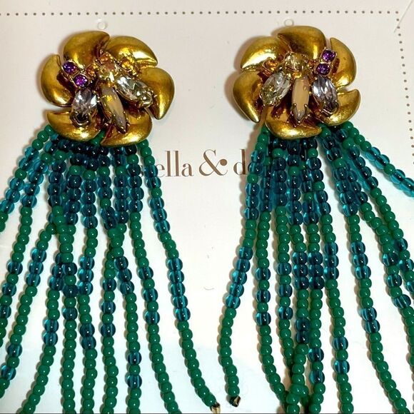 Stella & Dot Liliann convertible tassel stud earrings NWT and Box - Picture 1 of 9